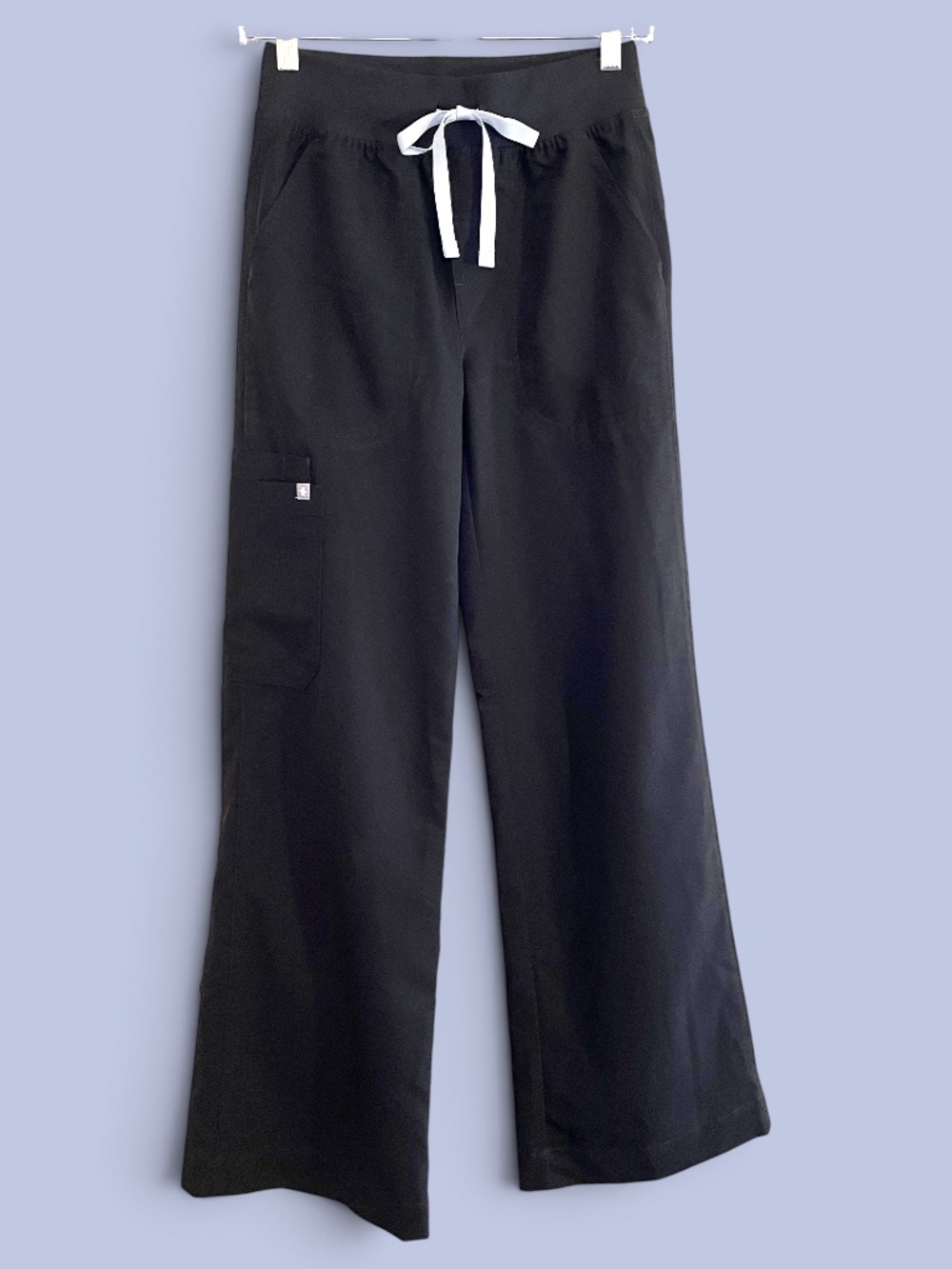 Figs Isabel High Rise Wide Leg Black Scrub Bottoms Size XS
